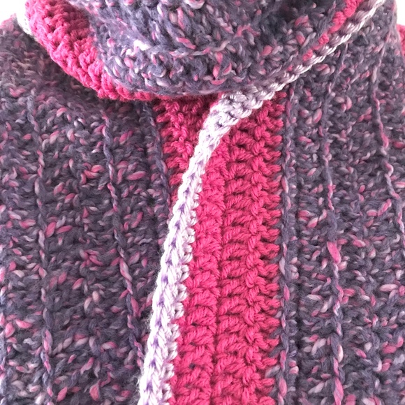 Hand Crafted Crocheted Scarf Purples & Cozy Socks Gloves - Proceeds To Charity - Picture 3 of 8